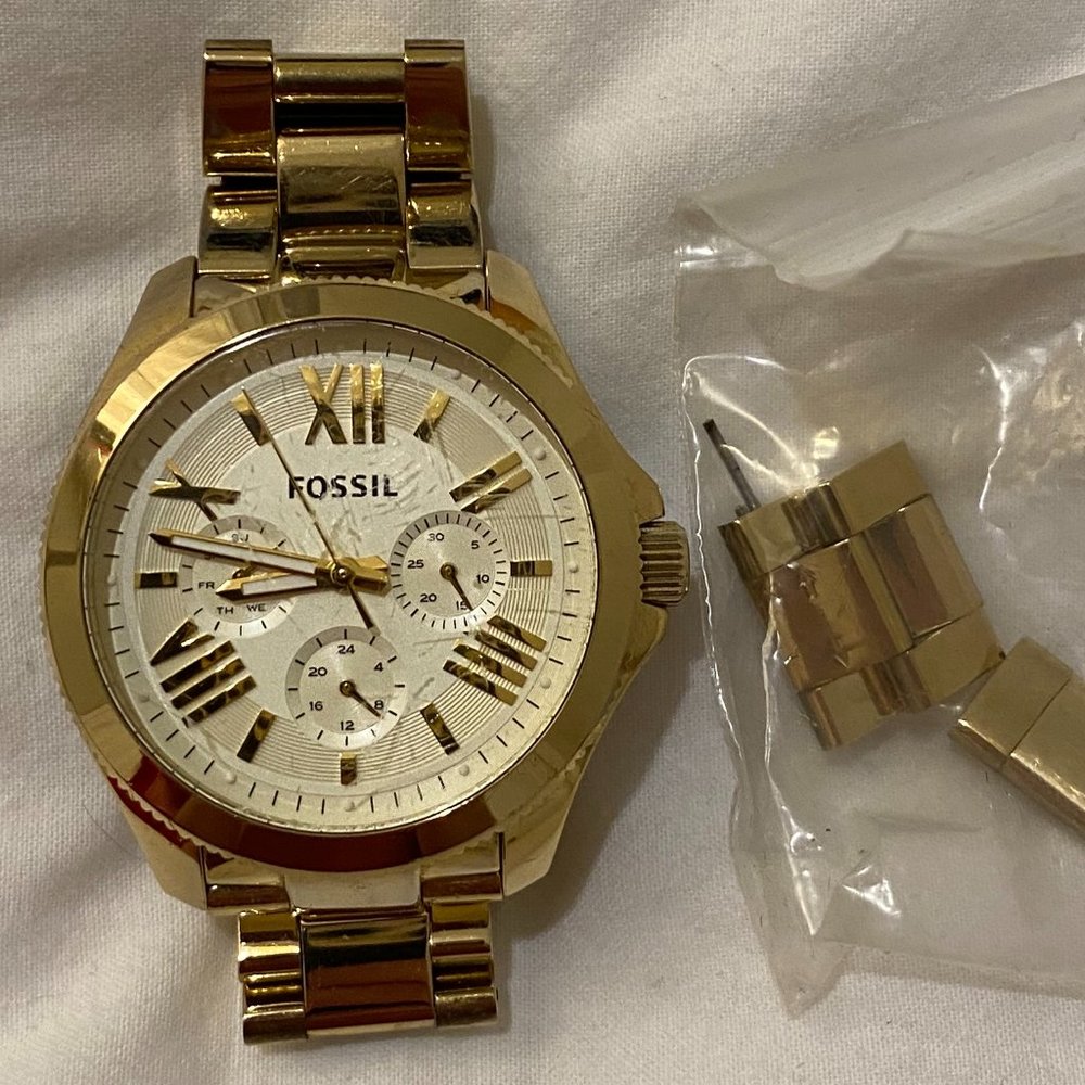 Gold Fossil Watch